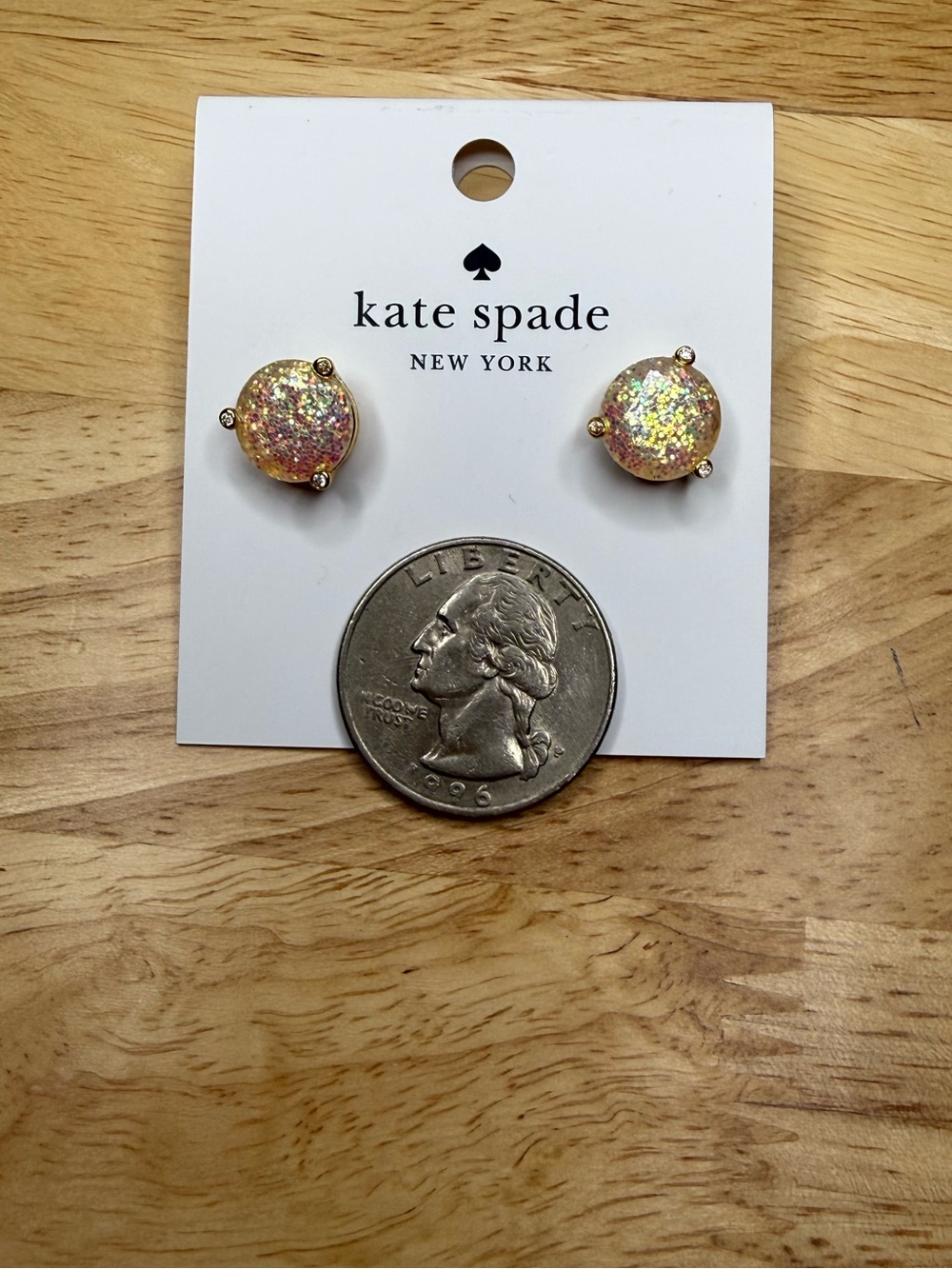 kate spade Opal Glitter Rise and Shine Stud Earrings NWT $39 - Picture 4 of 7